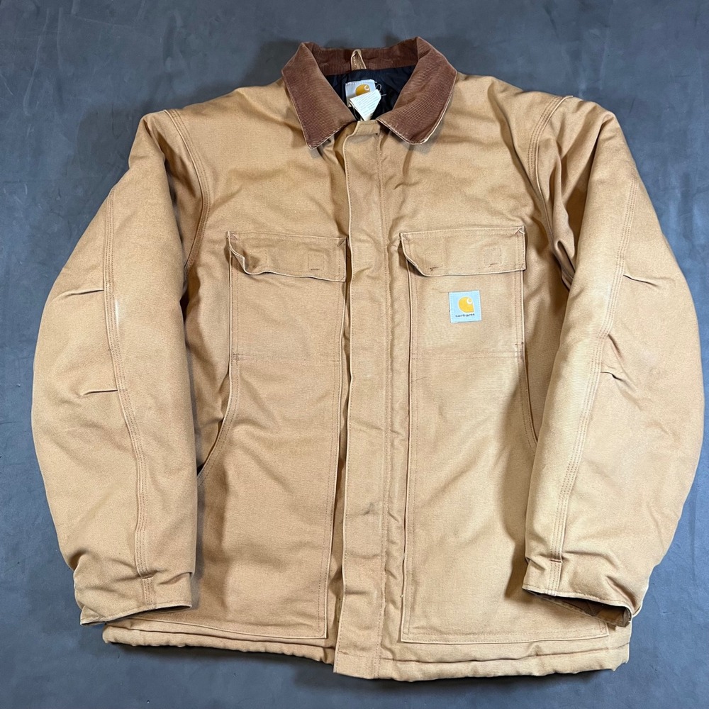 Carhartt C03 BRN Arctic Traditional Coat Mens 46 XL Brown Canvas Quilt Lined